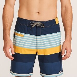 Patagonia wavefarer‎ striped swim trunks board shorts men’s size 30